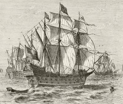 Das englische Kriegsschiff Harry Grace A Dieu, gebaut 1513, aus 